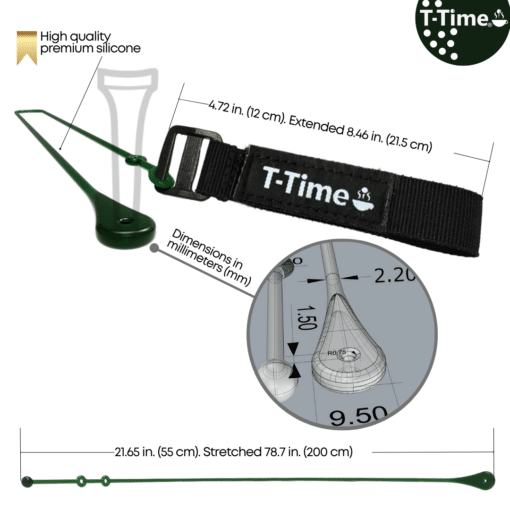 T-Time® Golf Tee Anchor Leash for Driving Range & Simulator Practice, New 2025 Improved Design, Indoor/Outdoor Use. Unique Protected Design © - Image 8