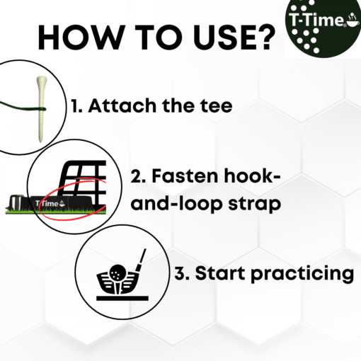 T-Time® Golf Tee Anchor Leash for Driving Range & Simulator Practice, New 2025 Improved Design, Indoor/Outdoor Use. Unique Protected Design © - Image 10