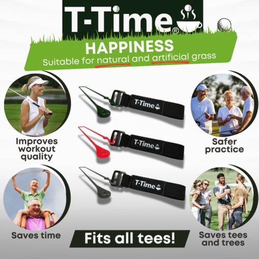 T-Time® Golf Tee Anchor Leash for Driving Range & Simulator Practice, New 2025 Improved Design, Indoor/Outdoor Use. Unique Protected Design © - Image 4