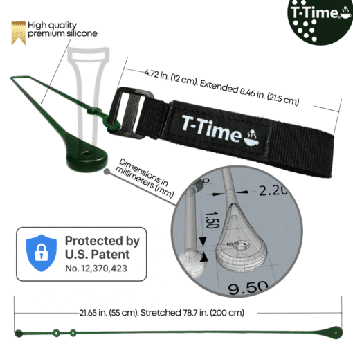 T-Time® Golf Tee Anchor Leash – Driving Range & Simulator Practice Aid (2025 Indoor/Outdoor US Patented © Model) - Image 8